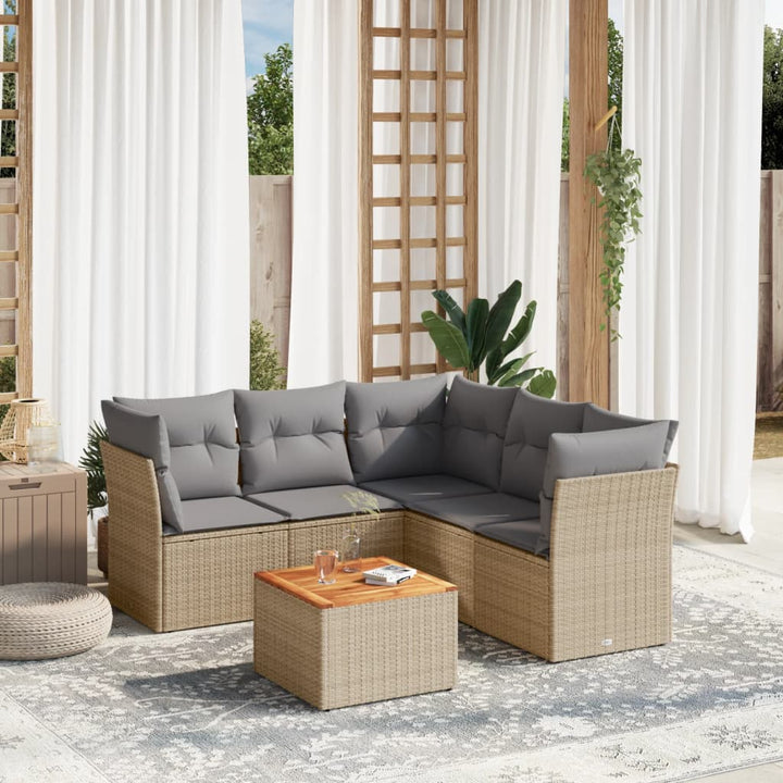 Set Mobilier De Grădină Cu Perne, 6 Piese, Negru, Poliratan