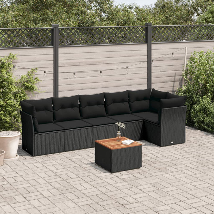 Set Canapele De Grădină Cu Perne, 7 Piese, , Poliratan