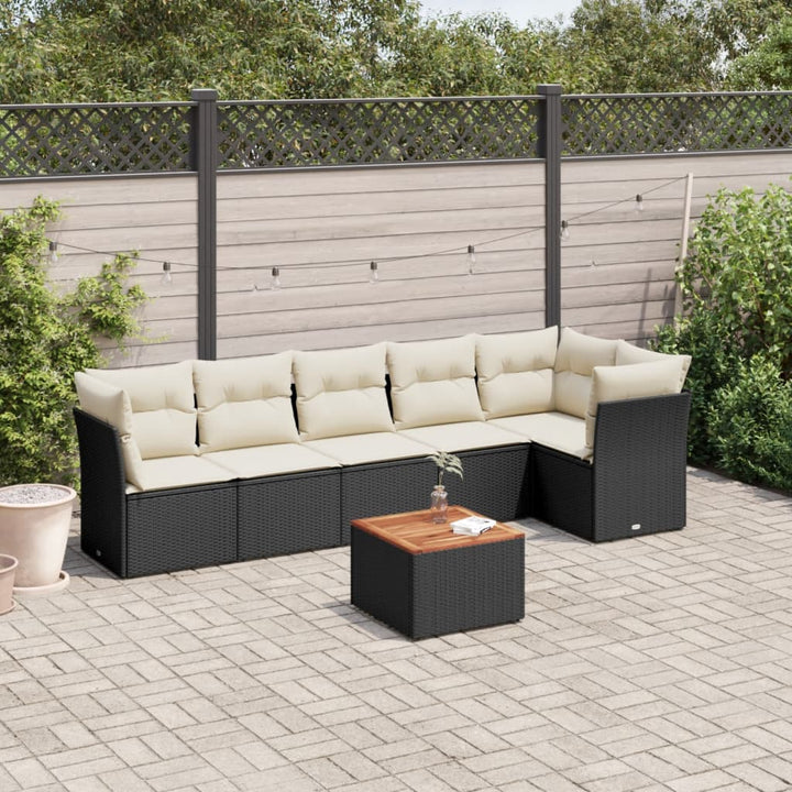 Set Canapele De Grădină Cu Perne, 7 Piese, , Poliratan