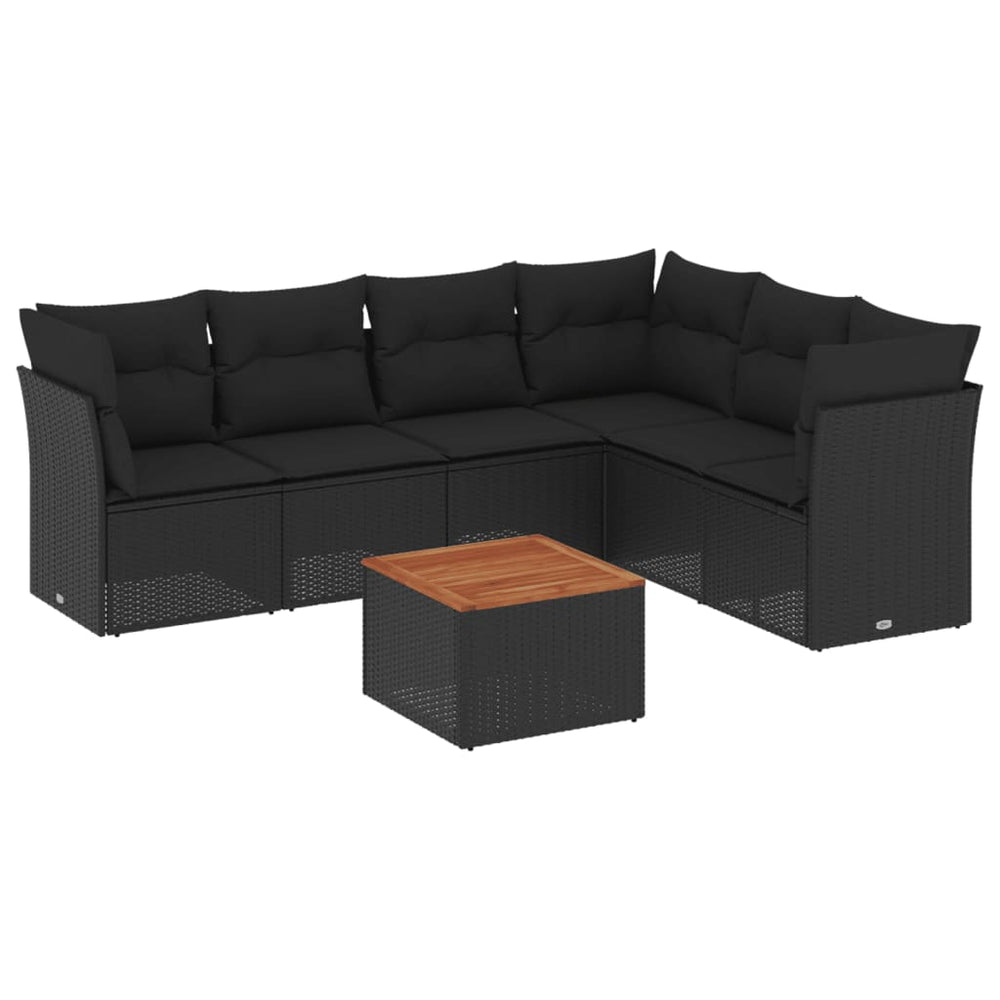Set Canapele De Grădină Cu Perne, 7 Piese, , Poliratan