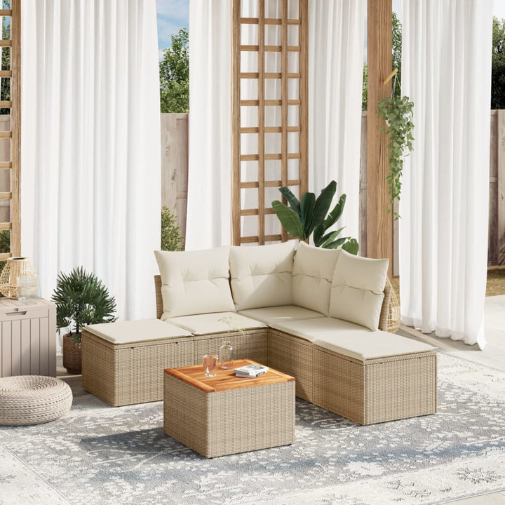 Set Mobilier De Grădină Cu Perne, 6 Piese, , Poliratan