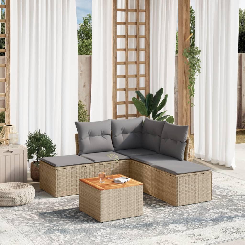 Set Mobilier De Grădină Cu Perne, 6 Piese, , Poliratan
