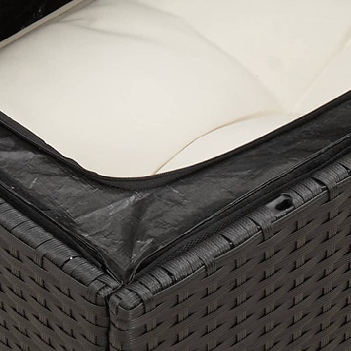 Set Mobilier De Grădină Cu Perne, 9 Piese, Negru, Poliratan