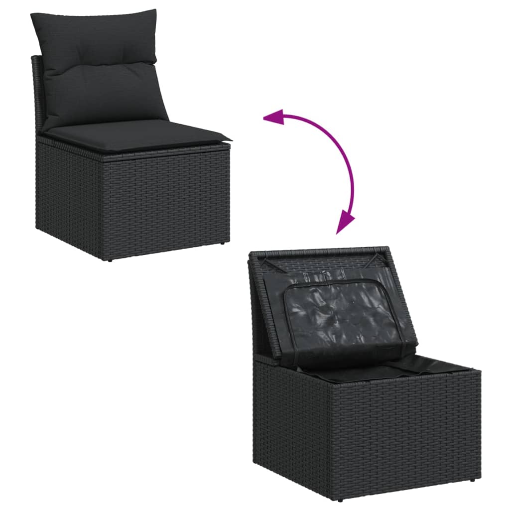 Set Canapele De Grădină Cu Perne, 10 Piese, , Poliratan