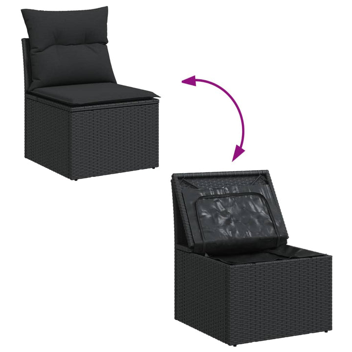 Set Canapele De Grădină Cu Perne, 10 Piese, , Poliratan