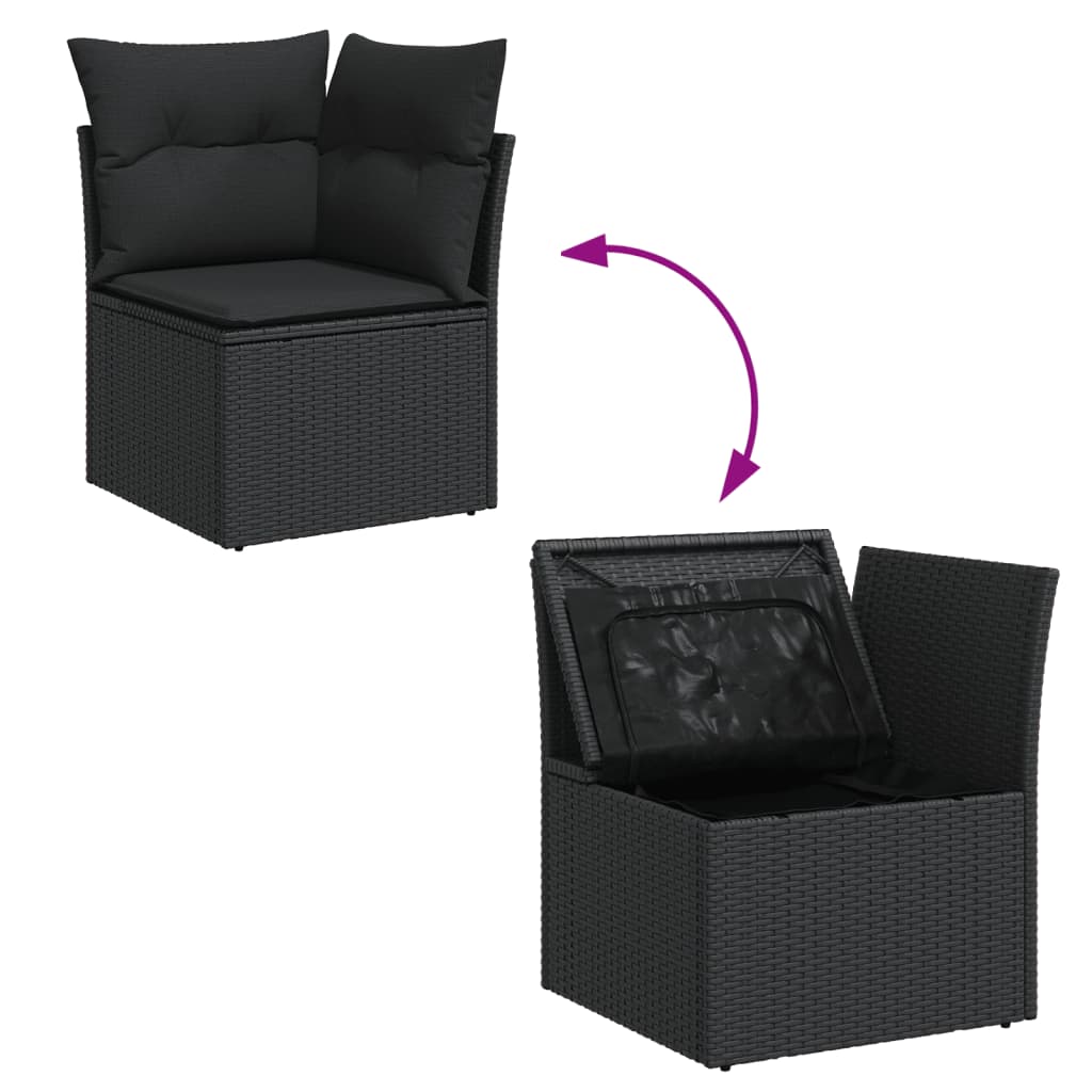 Set Canapele De Grădină Cu Perne, 10 Piese, , Poliratan