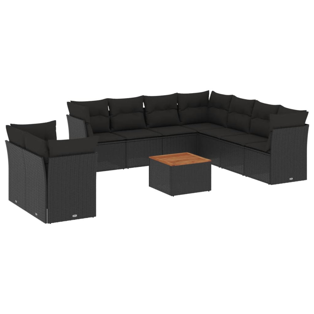 Set Canapele De Grădină Cu Perne, 10 Piese, , Poliratan