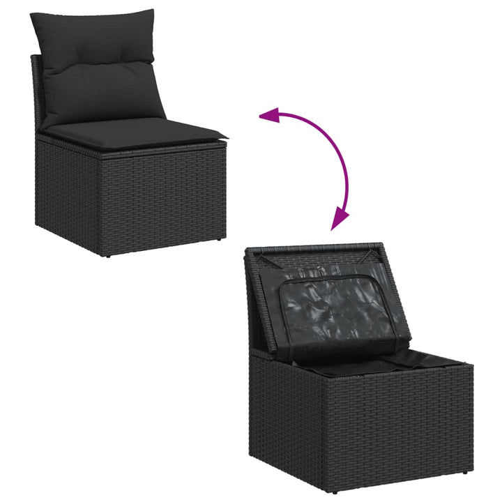 Set Canapele De Grădină Cu Perne, 10 Piese, , Poliratan