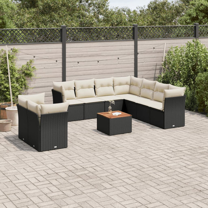 Set Canapele De Grădină Cu Perne, 10 Piese, , Poliratan
