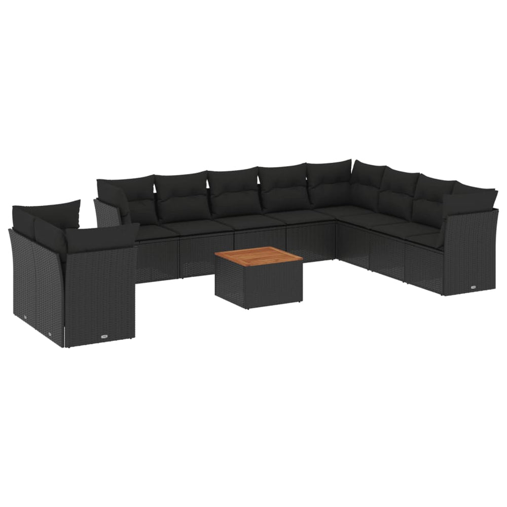 Set Canapele De Grădină Cu Perne, 11 Piese, , Poliratan
