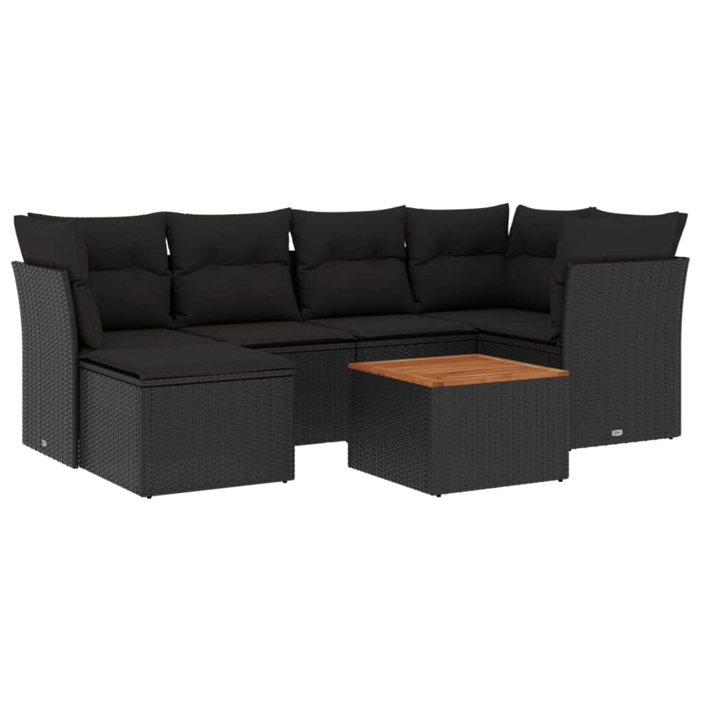 Set Canapele De Grădină Cu Perne, 7 Piese, , Poliratan