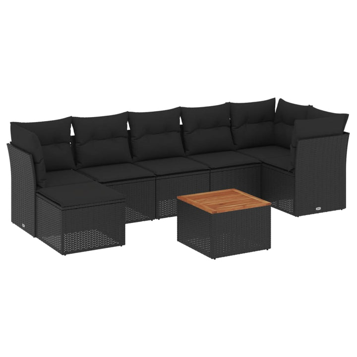 Set Mobilier De Grădină Cu Perne, 8 Piese, , Poliratan