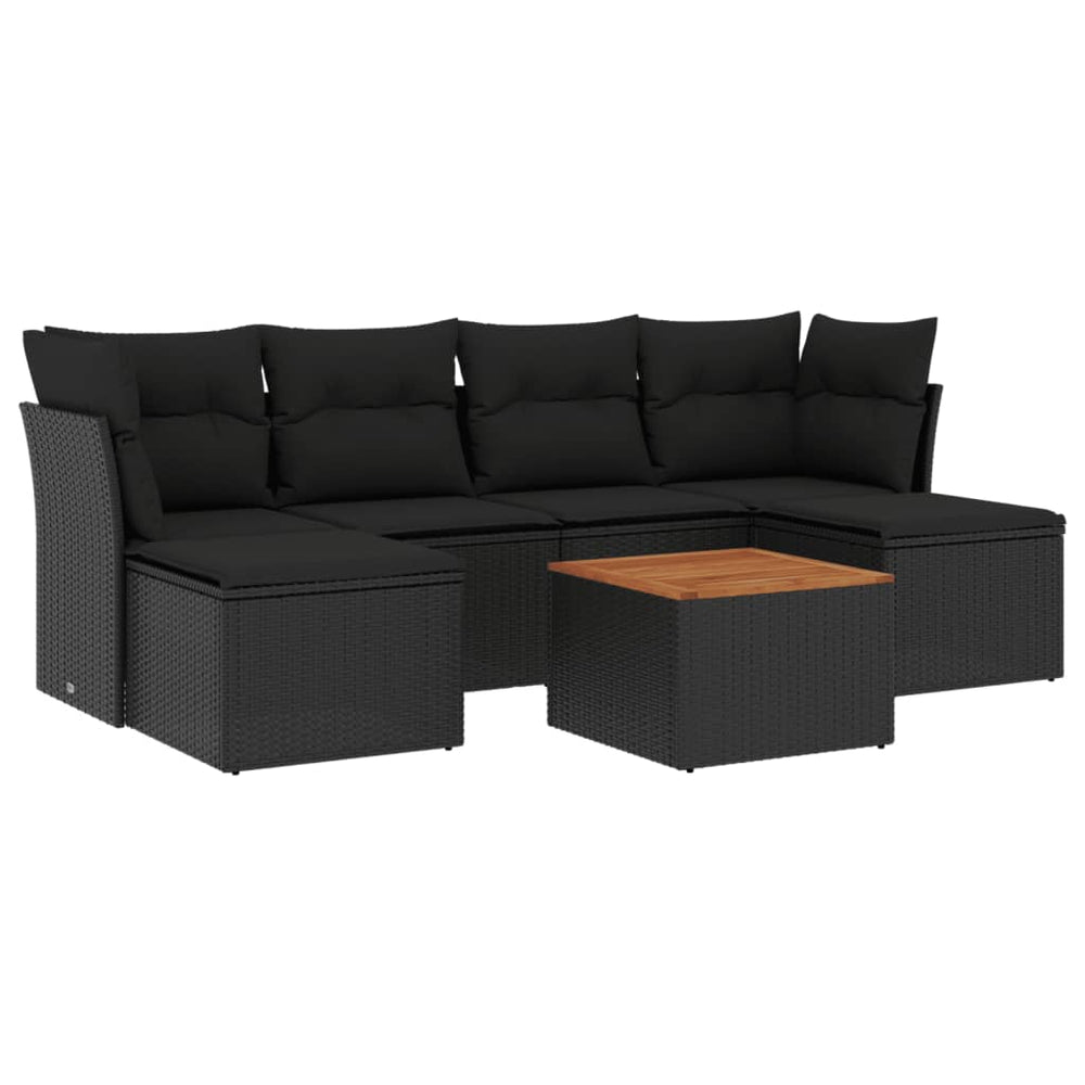 Set Canapele De Grădină Cu Perne, 7 Piese, , Poliratan