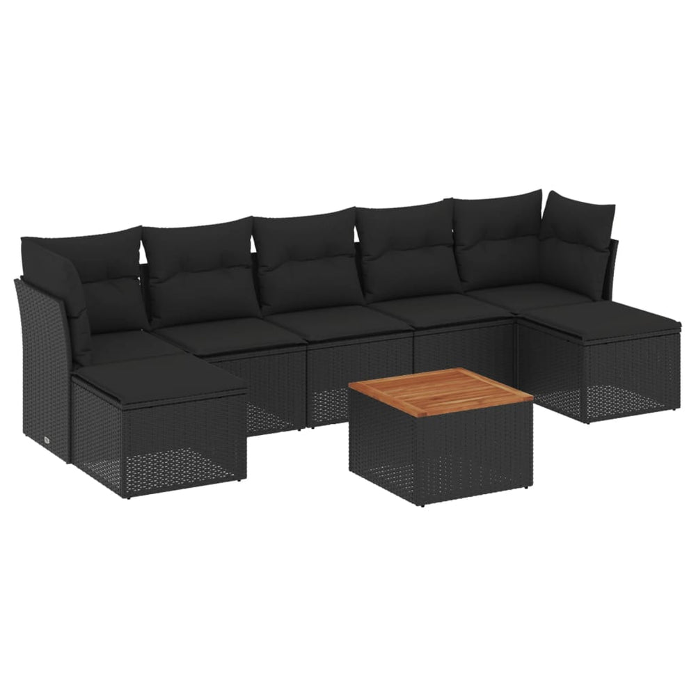 Set Mobilier De Grădină Cu Perne, 8 Piese, , Poliratan