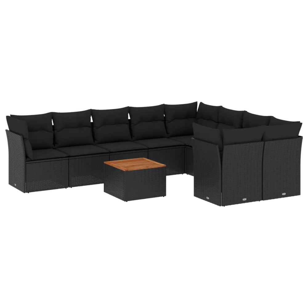 Set Canapele De Grădină Cu Perne, 10 Piese, , Poliratan