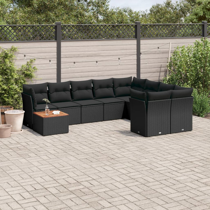Set Canapele De Grădină Cu Perne, 10 Piese, , Poliratan