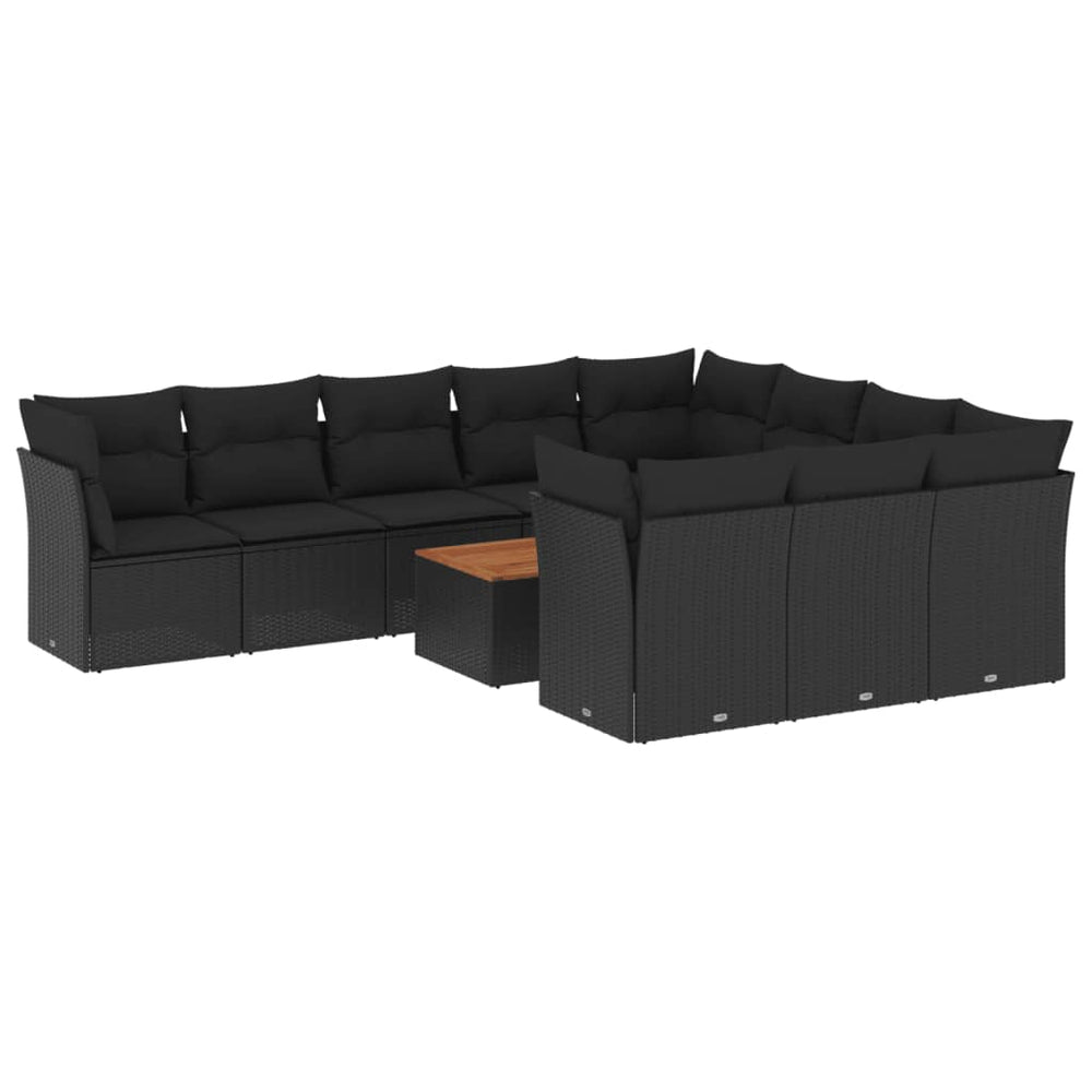 Set Canapele De Grădină Cu Perne, 11 Piese, , Poliratan