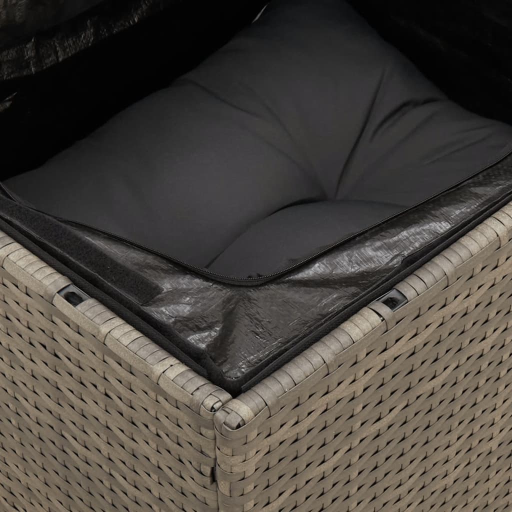 Set Mobilier De Grădină Cu Perne, 10 Piese, Gri, Poliratan