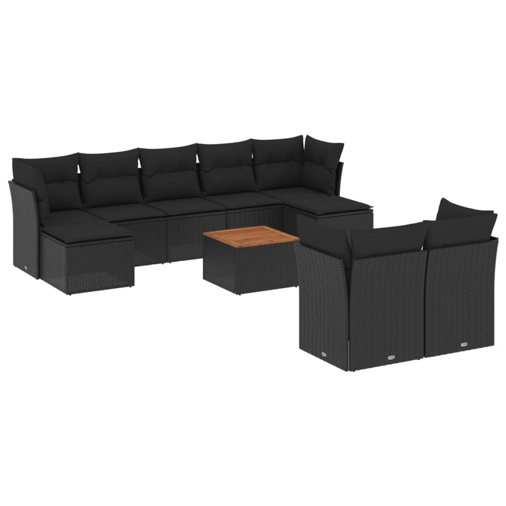 Set Canapele De Grădină Cu Perne, 10 Piese, , Poliratan