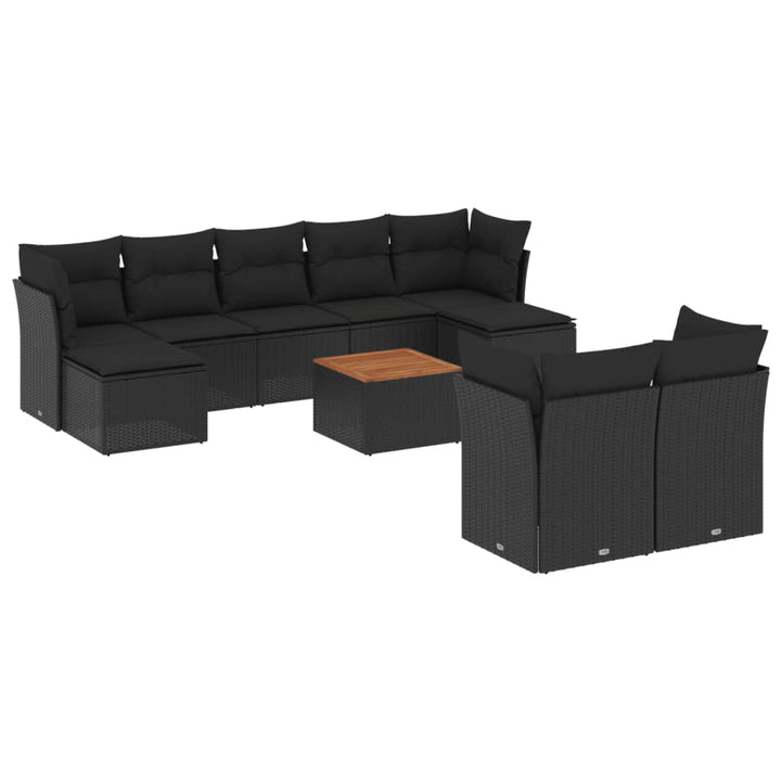 Set Canapele De Grădină Cu Perne, 10 Piese, , Poliratan