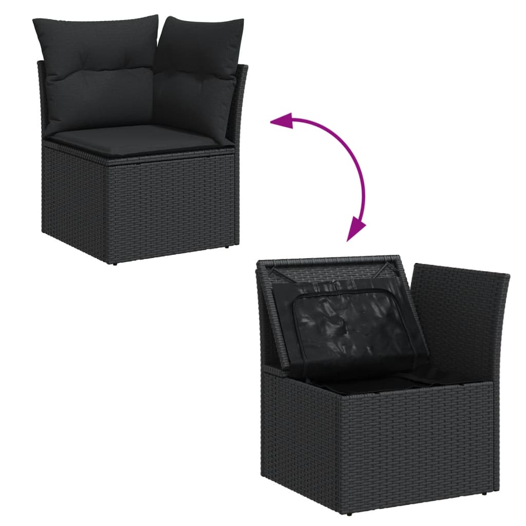 Set Canapele De Grădină Cu Perne, 10 Piese, , Poliratan
