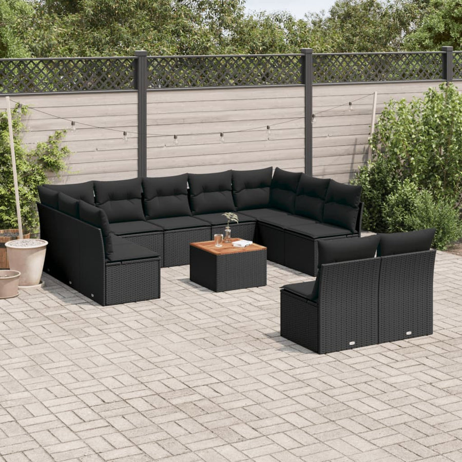 Set Canapele De Grădină, 12 Piese, Cu Perne, , Poliratan