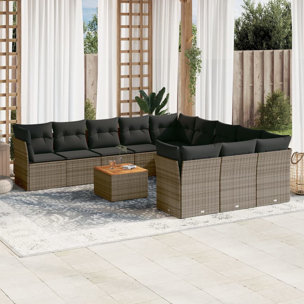 Set Canapele De Grădină, 12 Piese, Cu Perne, , Poliratan