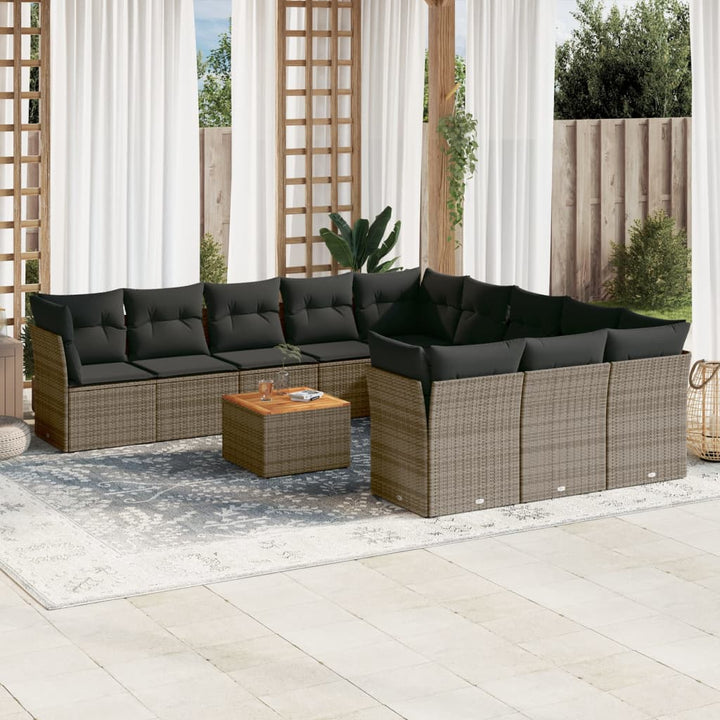 Set Canapele De Grădină, 12 Piese, Cu Perne, , Poliratan
