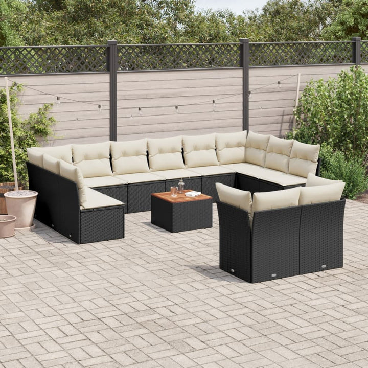 Set Mobilier De Grădină Cu Perne, 13 Piese, Gri, Poliratan