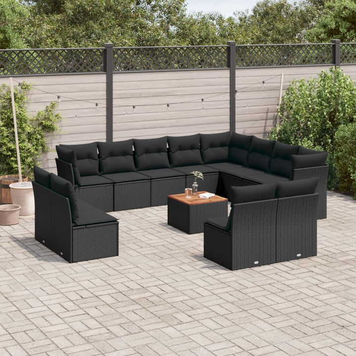 Set Mobilier De Grădină Cu Perne, 13 Piese, Gri, Poliratan