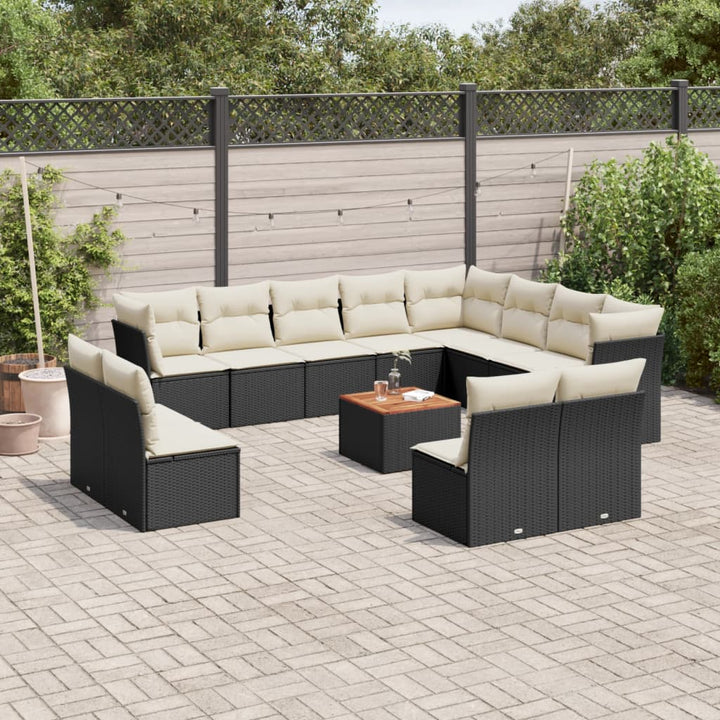 Set Mobilier De Grădină Cu Perne, 13 Piese, Gri, Poliratan