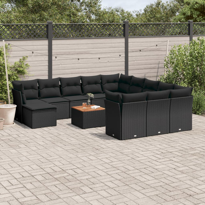 Set Mobilier De Grădină Cu Perne, 13 Piese, Gri, Poliratan