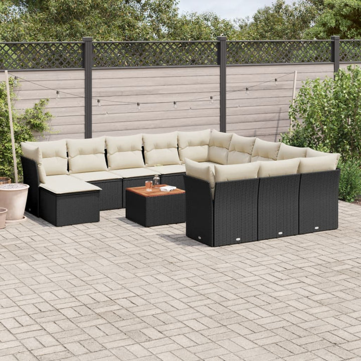 Set Mobilier De Grădină Cu Perne, 13 Piese, Gri, Poliratan