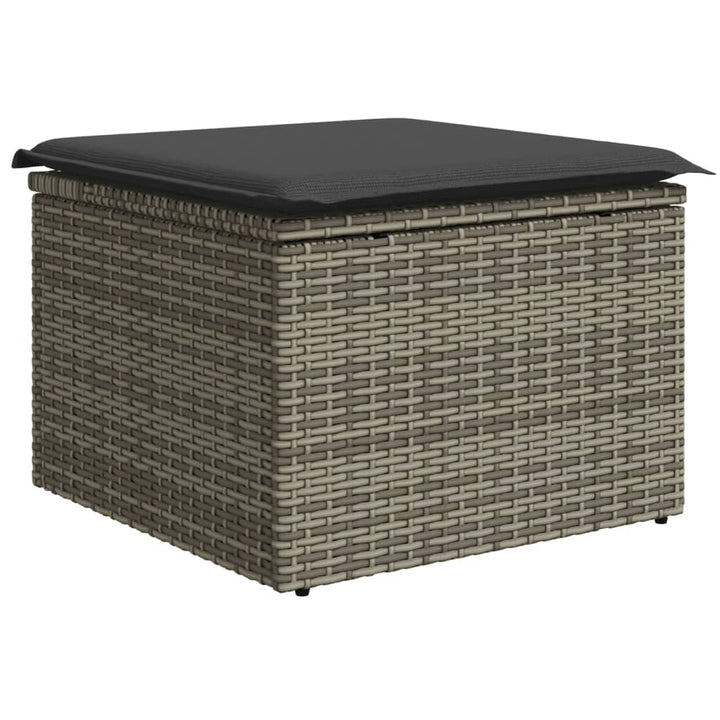 Set Mobilier De Grădină Cu Perne, 13 Piese, Gri, Poliratan