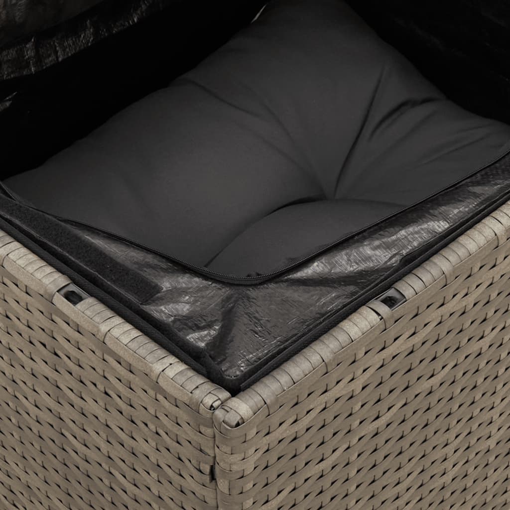 Set Mobilier De Grădină Cu Perne, 13 Piese, Gri, Poliratan