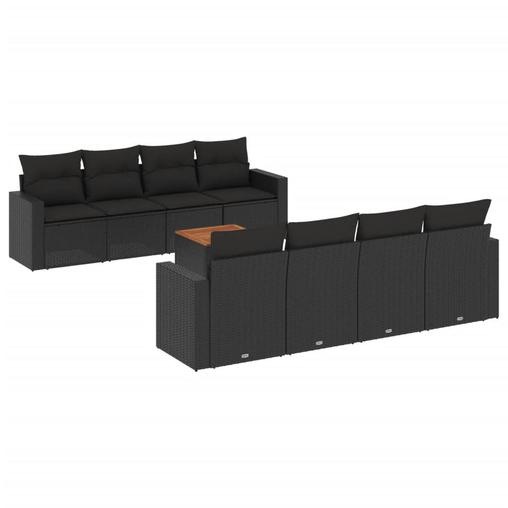 Set Mobilier De Grădină Cu Perne, 9 Piese, , Poliratan