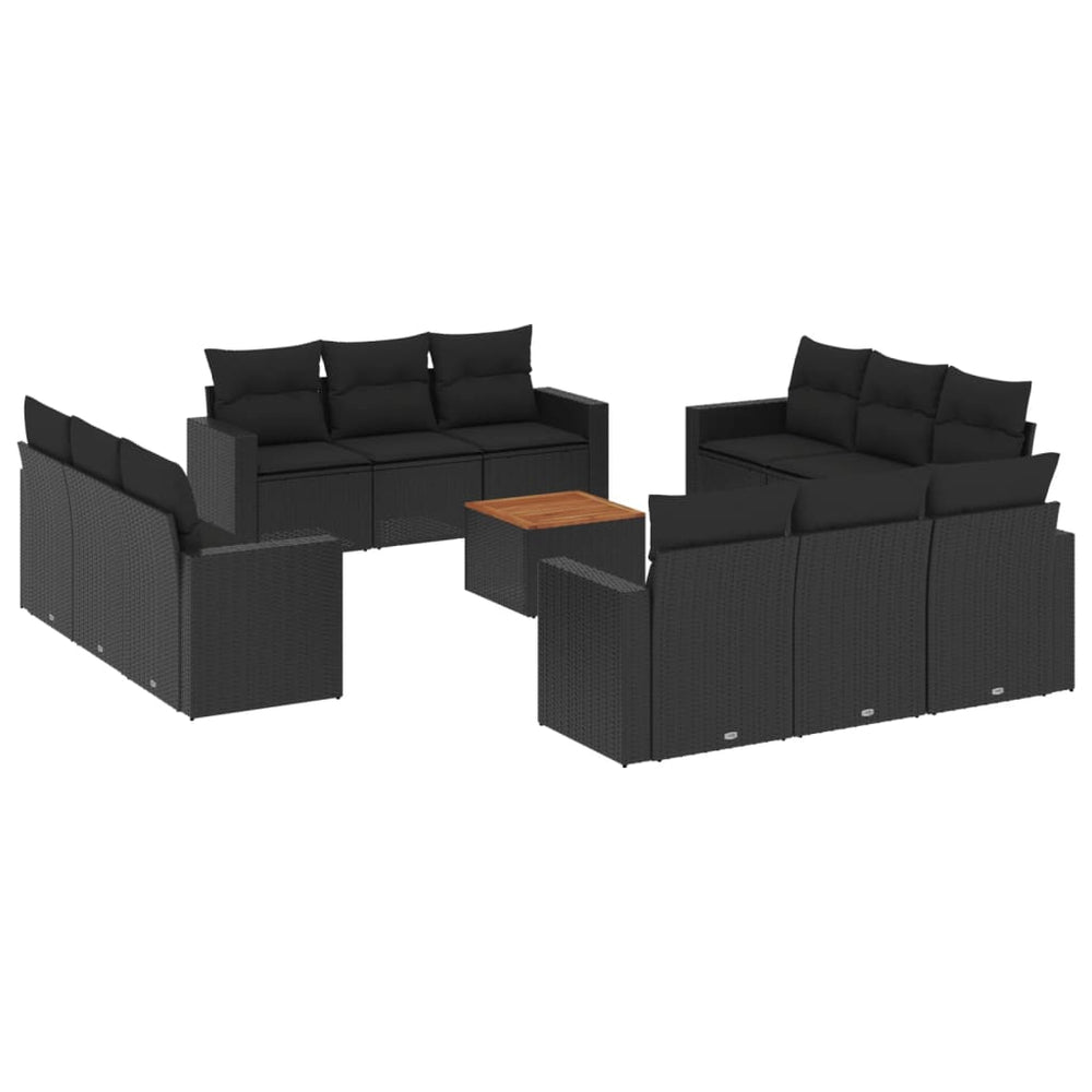 Set Mobilier De Grădină Cu Perne, 13 Piese, , Poliratan
