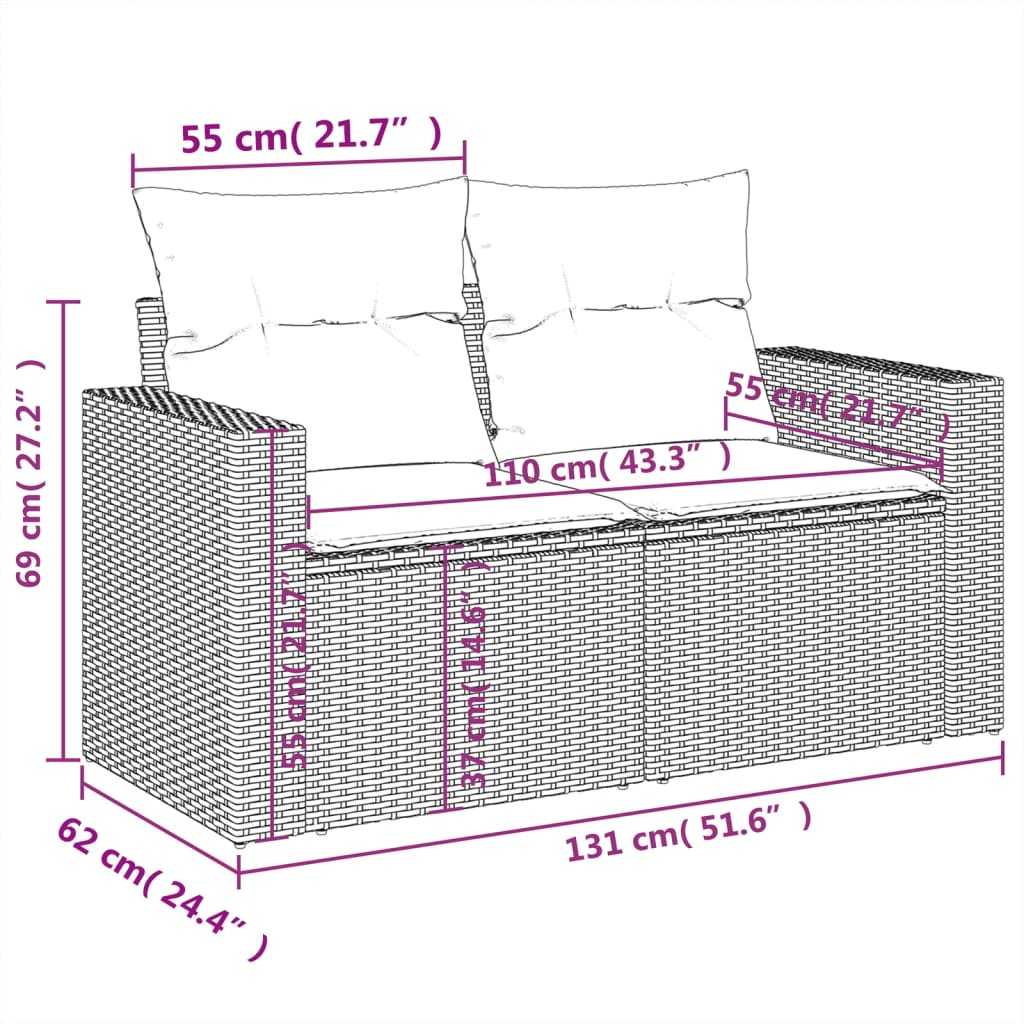 Set Mobilier De Grădină Cu Perne, 13 Piese, , Poliratan