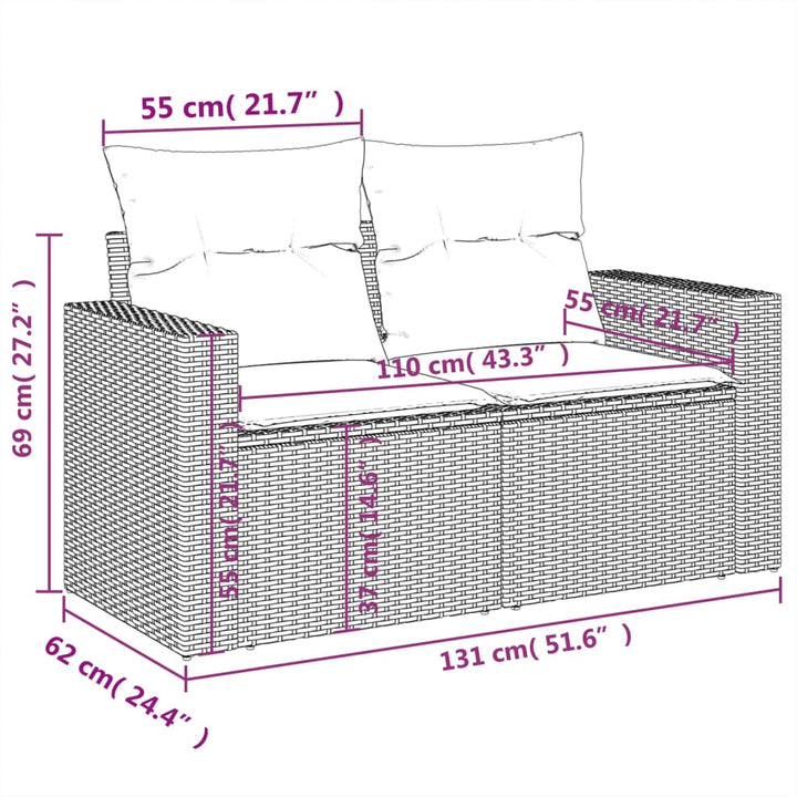 Set Mobilier De Grădină Cu Perne, 13 Piese, , Poliratan