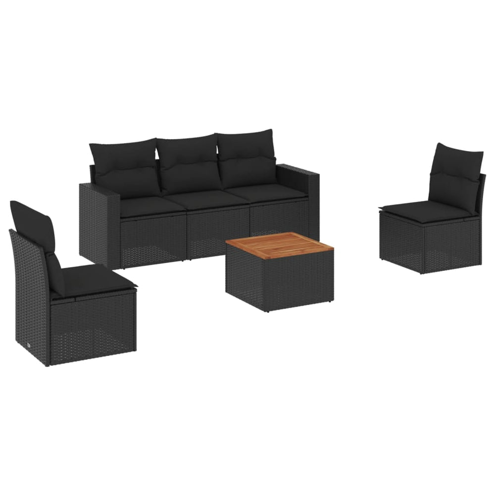 Set Mobilier De Grădină Cu Perne, 6 Piese, , Poliratan
