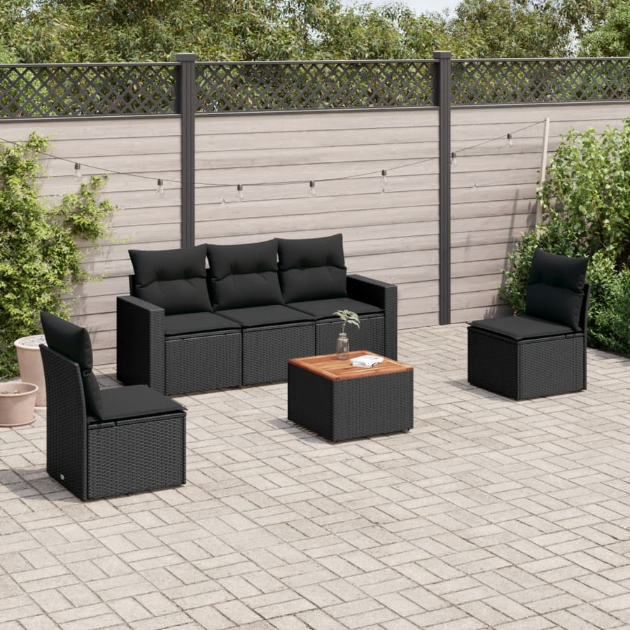 Set Mobilier De Grădină Cu Perne, 6 Piese, , Poliratan