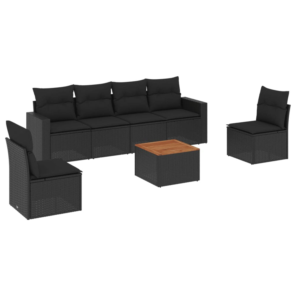 Set Canapele De Grădină Cu Perne, 7 Piese, , Poliratan
