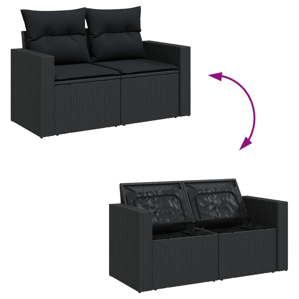 Set Canapele De Grădină Cu Perne, 7 Piese, , Poliratan