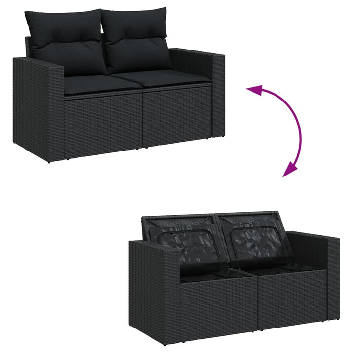 Set Canapele De Grădină Cu Perne, 7 Piese, , Poliratan