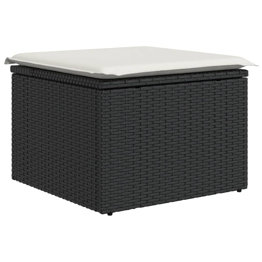 Set Mobilier De Grădină Cu Perne, 5 Piese, Negru, Poliratan