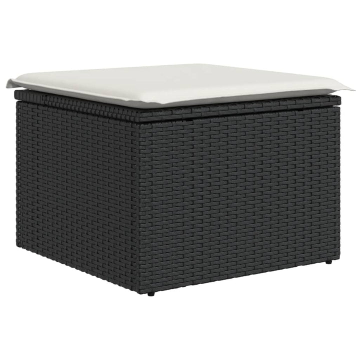 Set Mobilier De Grădină Cu Perne, 5 Piese, Negru, Poliratan