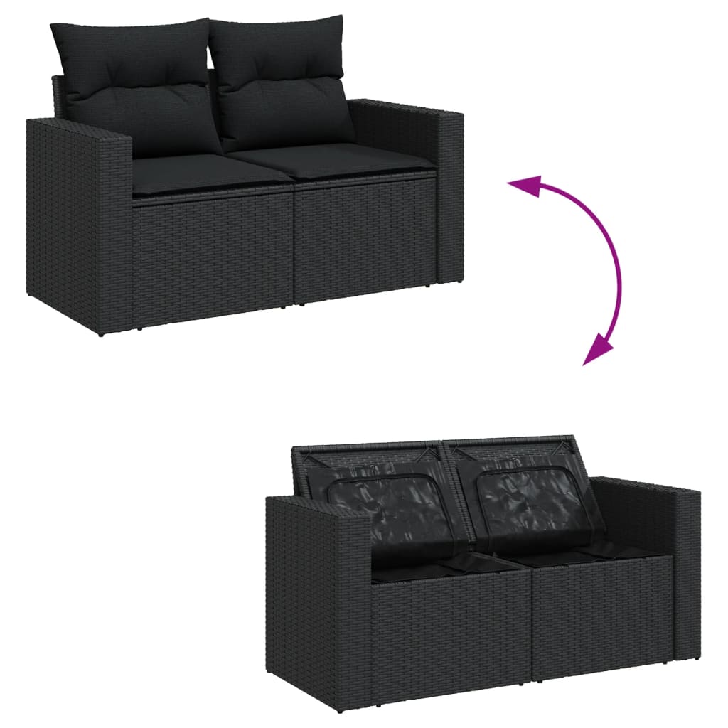 Set Canapele De Grădină Cu Perne, 7 Piese, , Poliratan
