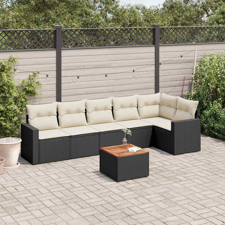 Set Canapele De Grădină Cu Perne, 7 Piese, , Poliratan
