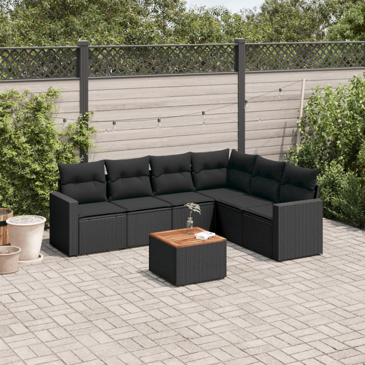 Set Canapele De Grădină Cu Perne, 7 Piese, , Poliratan