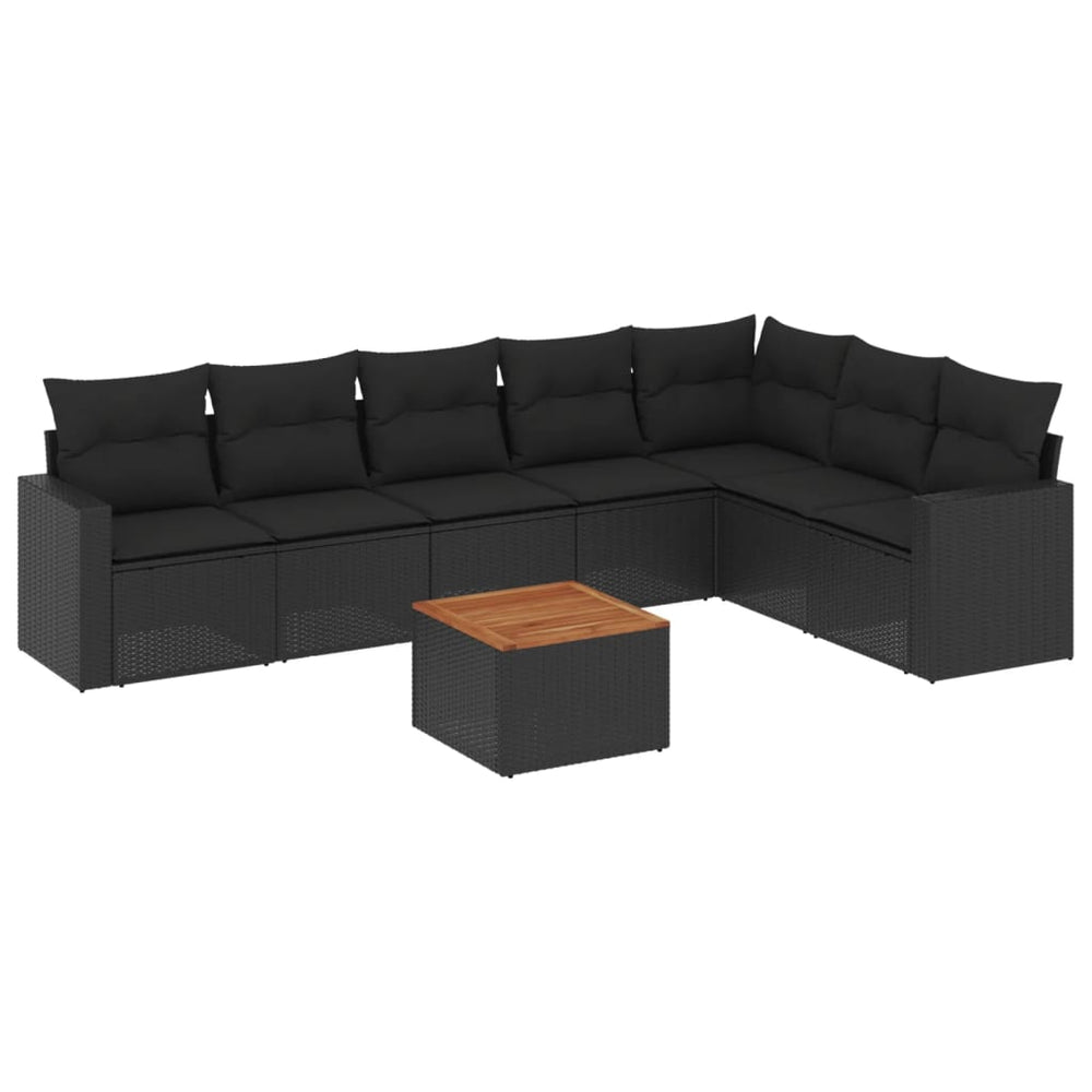 Set Mobilier De Grădină Cu Perne, 8 Piese, , Poliratan